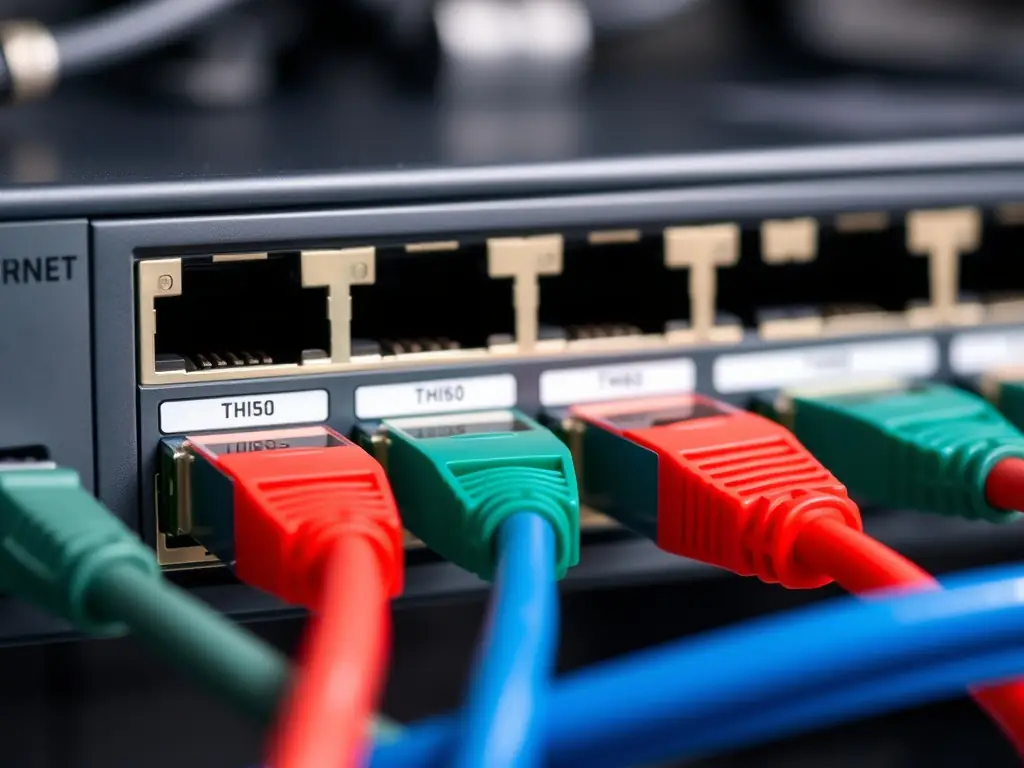 A photo showcasing a neatly organized fiber optic patch panel with professionally spliced and terminated cables, highlighting the clean and efficient workmanship.
