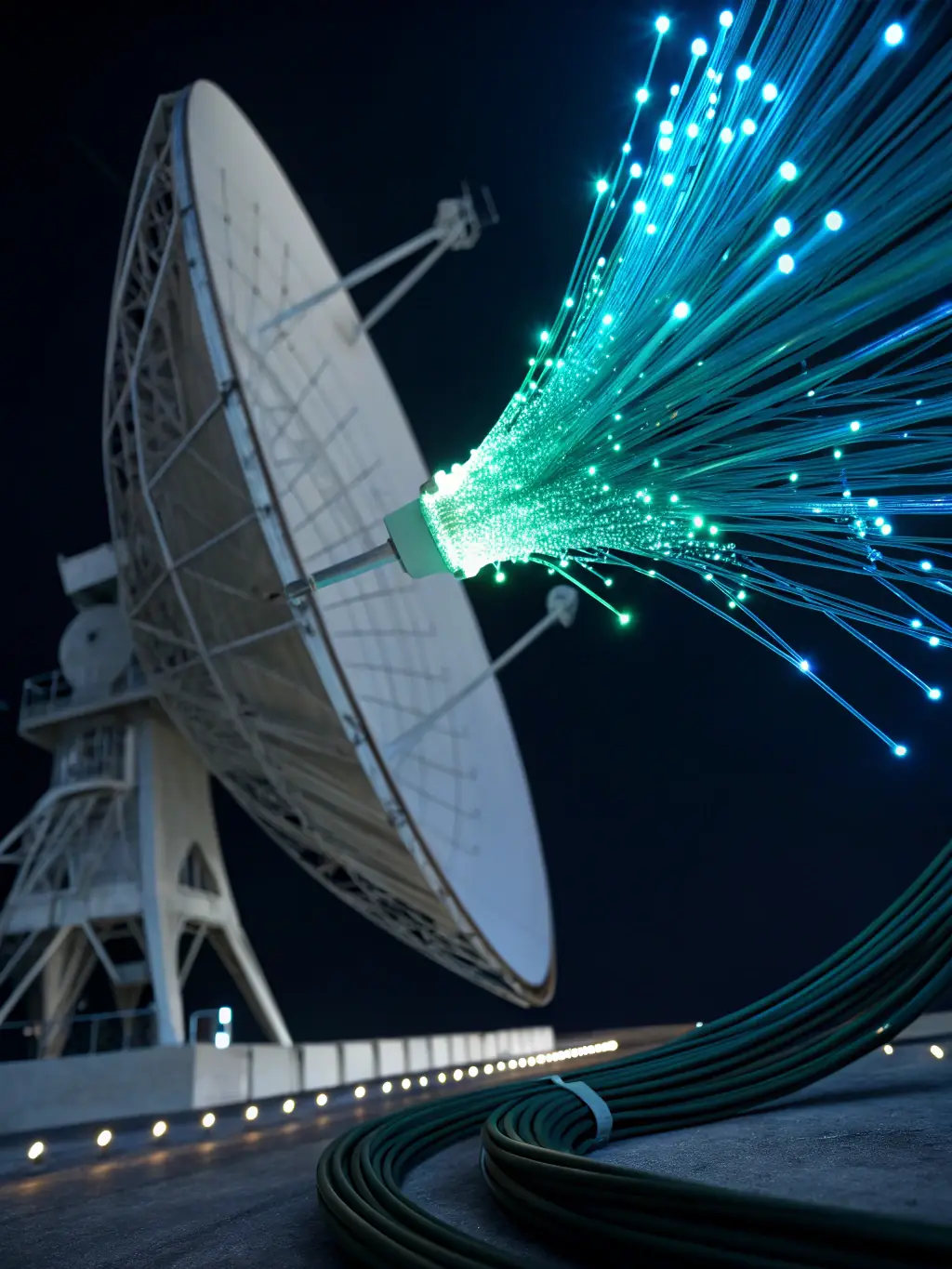 A shielded fiber optic cable demonstrating its resistance to electromagnetic interference, ensuring reliable data transmission in noisy environments.